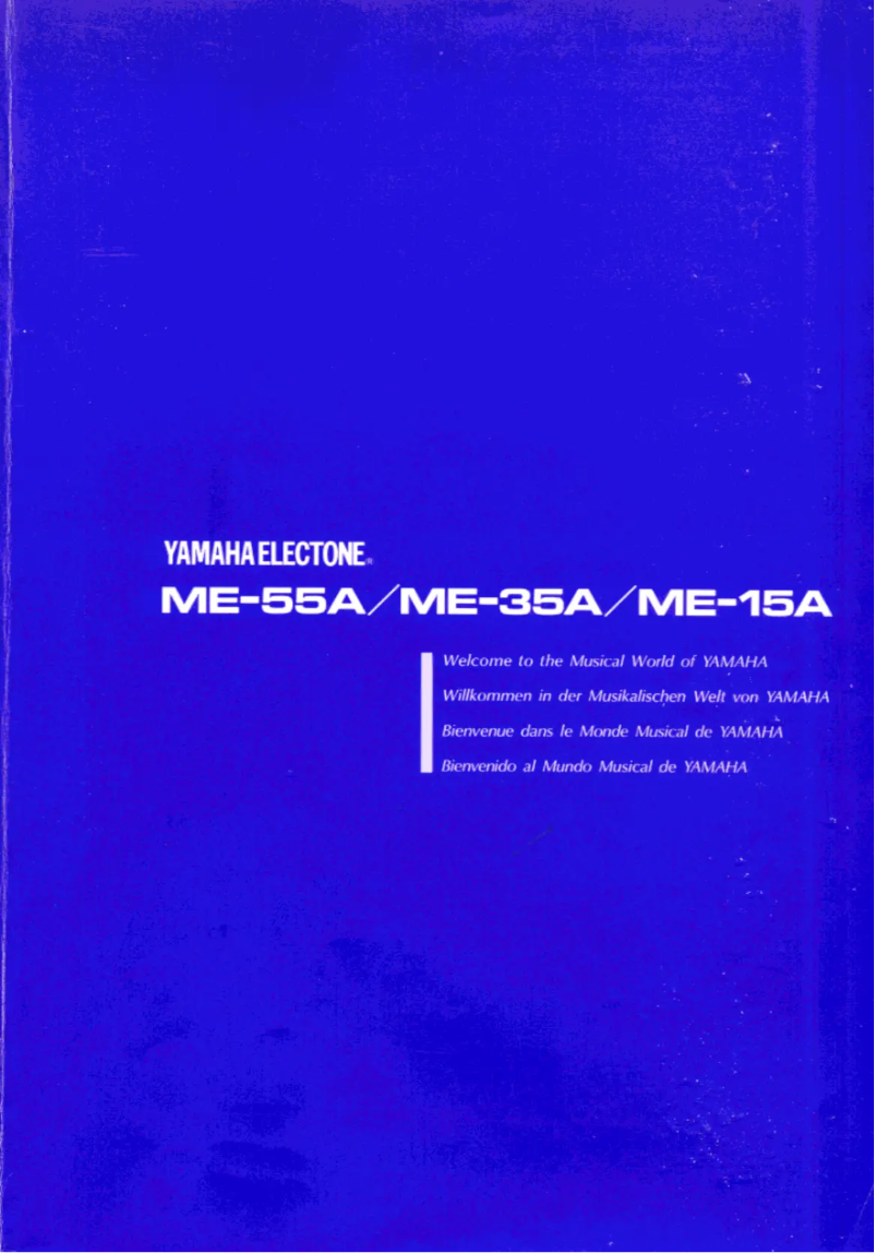 Page n°1 - Manuel utilisateur Yamaha Electone ME-35A