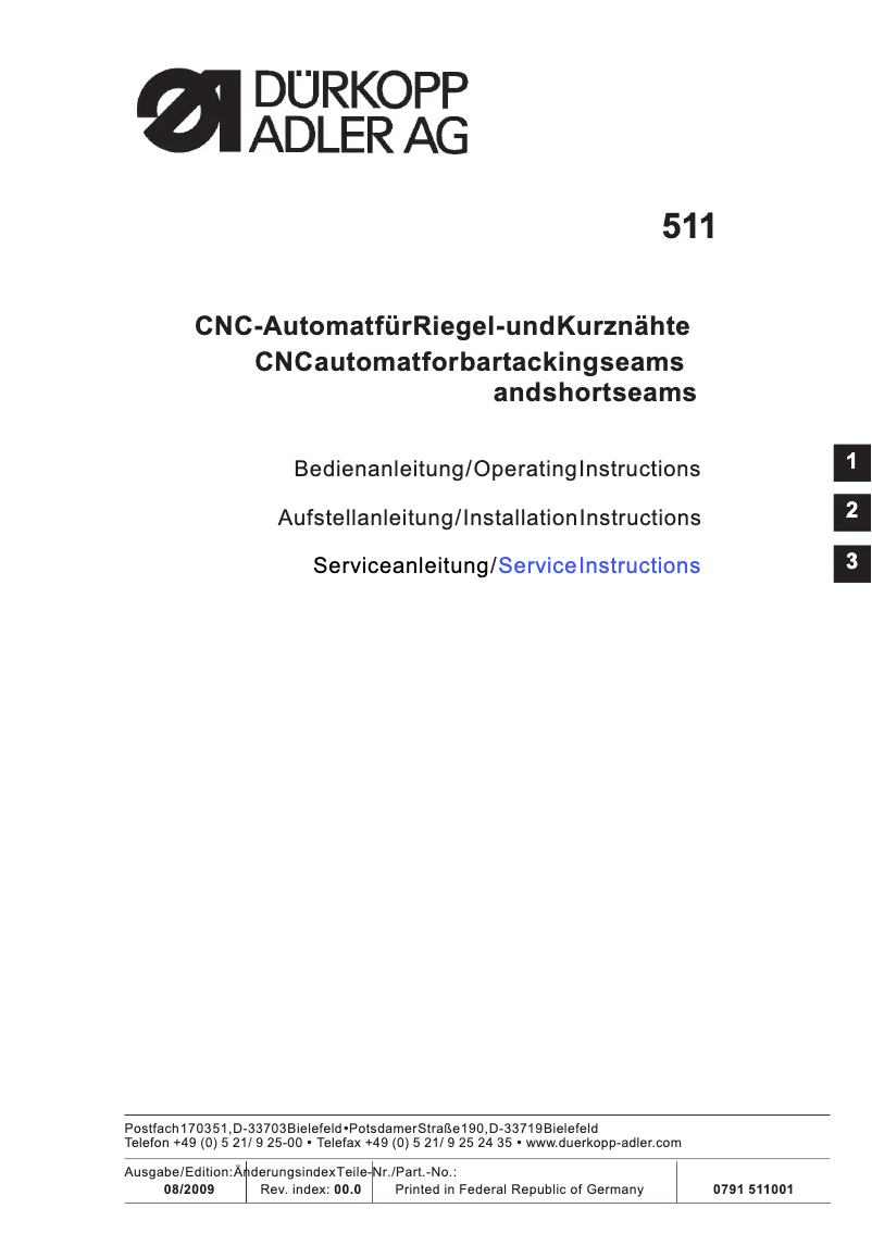 Image de la première page du manuel de l'appareil 511