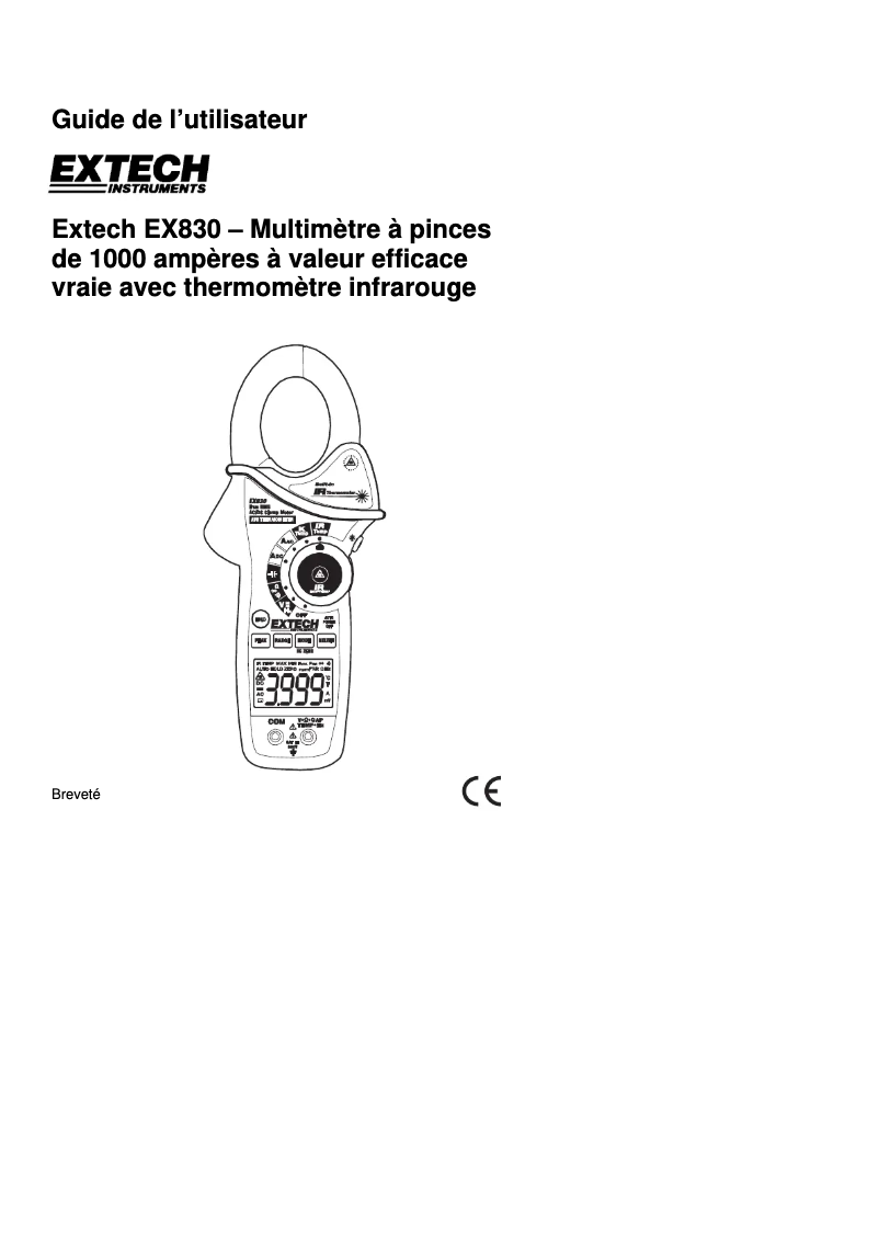 Image de la première page du manuel de l'appareil EX830
