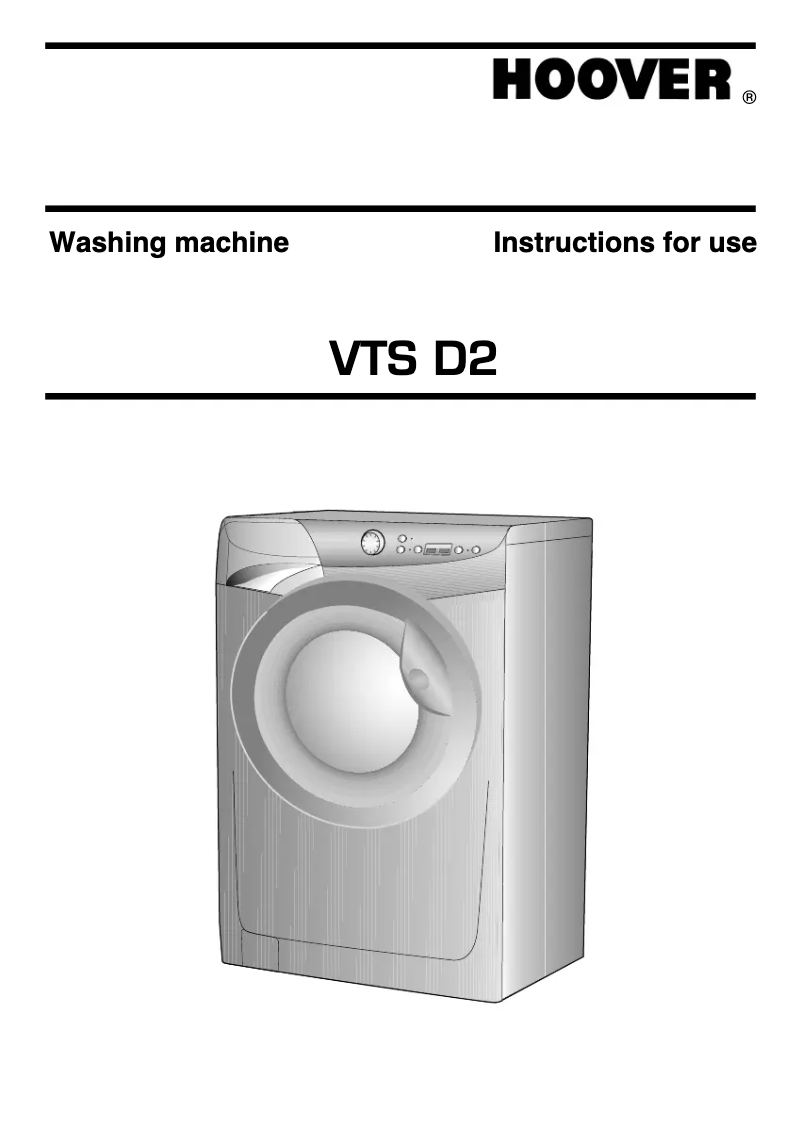Page 1 de la notice Manuel utilisateur Hoover VTS 612D21/1-80