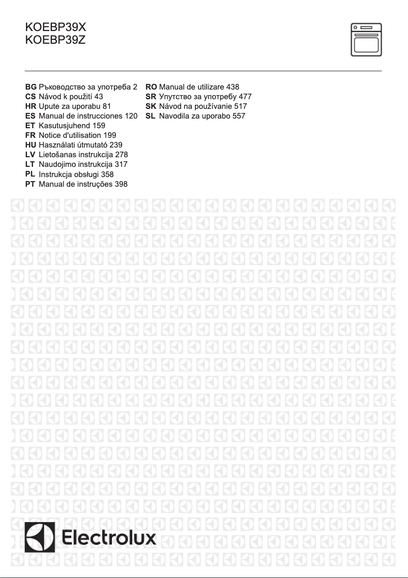 Page 1 de la notice Manuel utilisateur Electrolux KOEBP39X