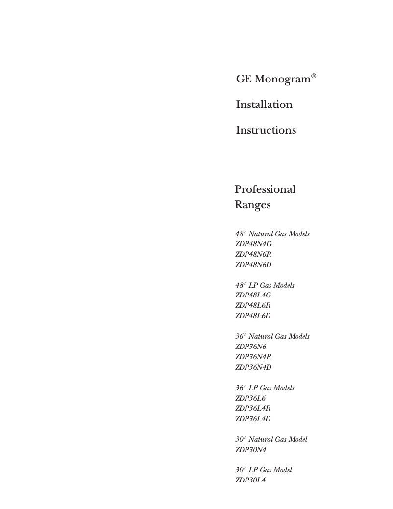 Image de la première page du manuel de l'appareil ZDP36L4RWSS