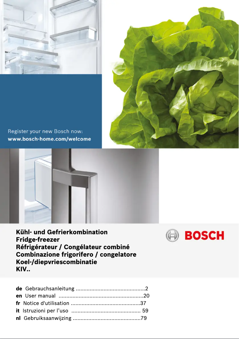 Page n°1 - Mode d'emploi Bosch Serie 4 KIV67VS30