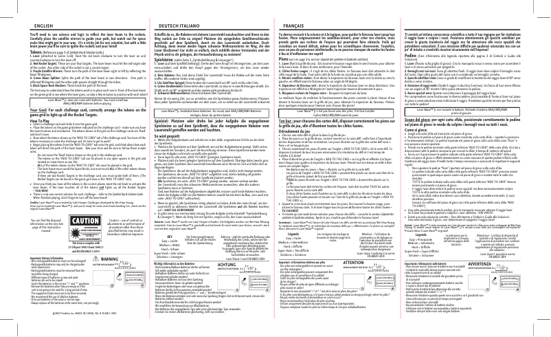 Page 1 de la notice Manuel utilisateur ThinkFun Laser Maze Jr.