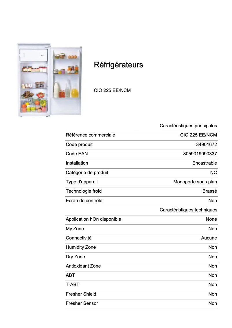 Image de la première page du manuel de l'appareil CIO 225 EE/NCM