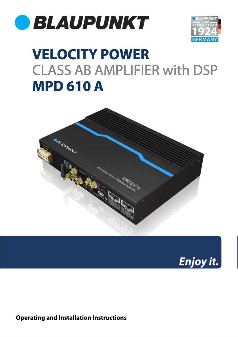Page n°1 - Manuel utilisateur Blaupunkt MPD 610 A