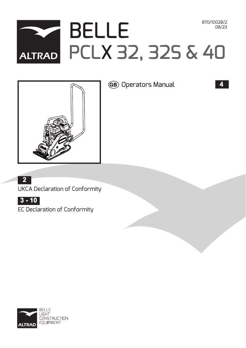 Page n°1 - Manuel utilisateur Altrad BELLE PCLX 32