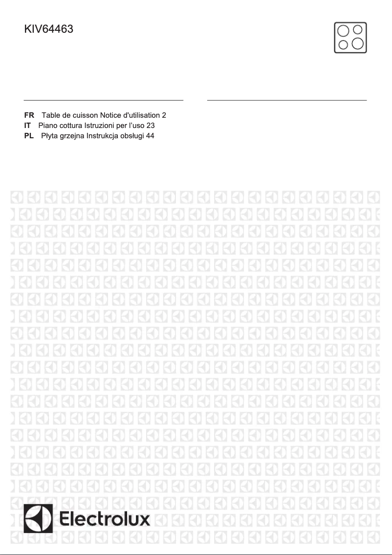 Page 1 de la notice Manuel utilisateur Electrolux KIV64463