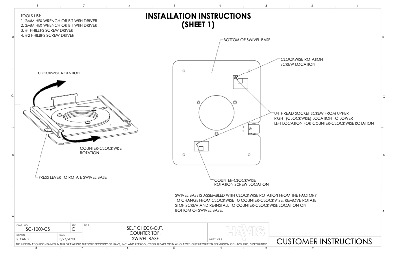 Página 1 del manual Manual de usuario Havis SC-1000-CS