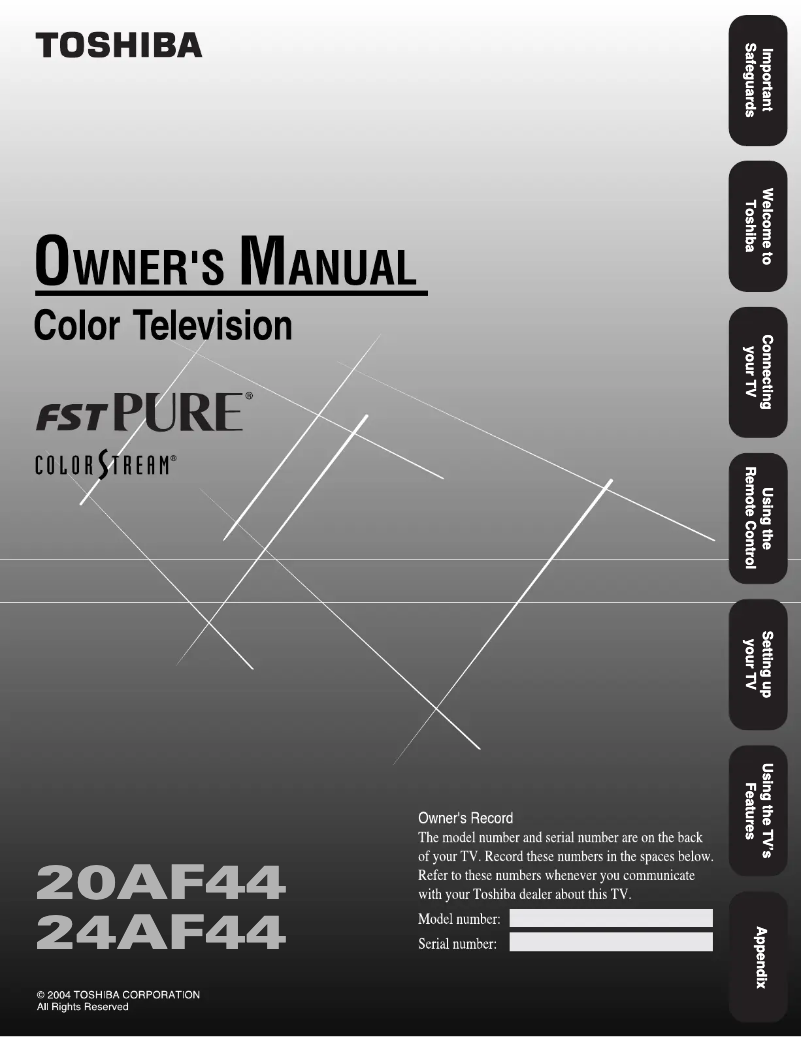 Page n°1 - Manuel utilisateur Toshiba 24AF44