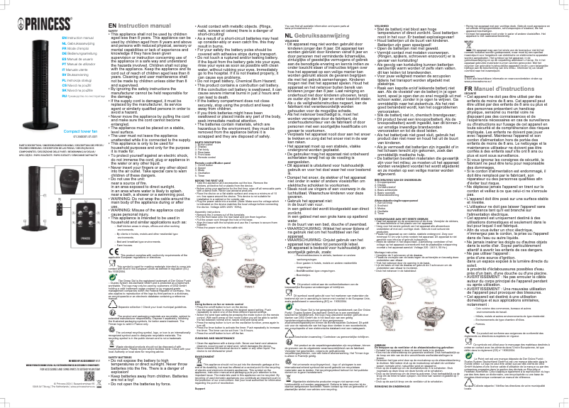 Page 1 de la notice Manuel utilisateur Princess 350001