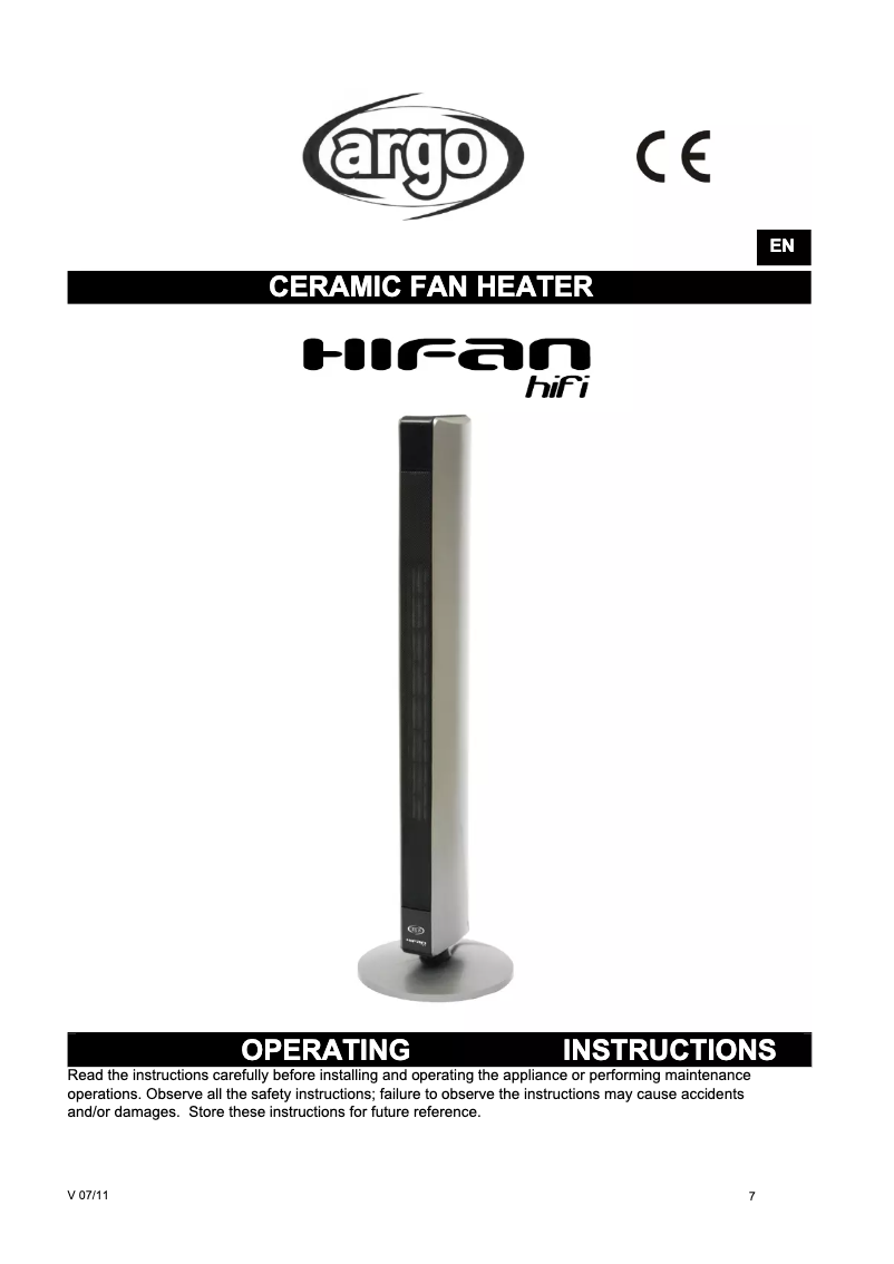 Image de la première page du manuel de l'appareil HI FAN HIFI