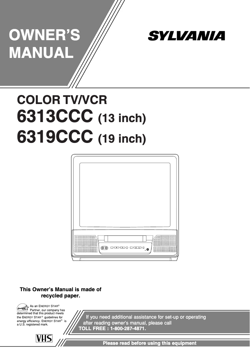 Page 1 de la notice Manuel utilisateur Sylvania 6313CCC