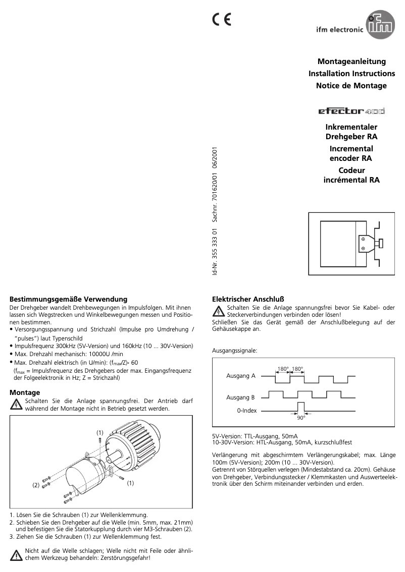 Page n°1 - Manuel utilisateur IFM RA1013