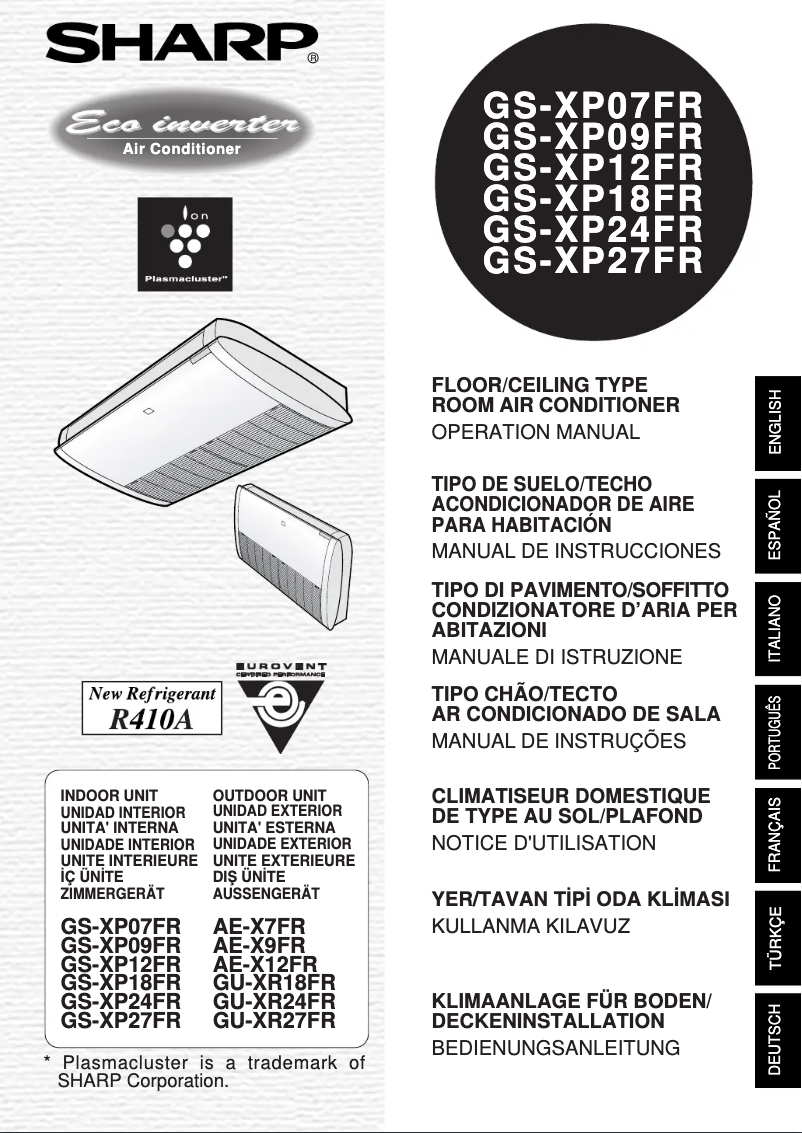 Page 1 de la notice Manuel utilisateur Sharp GS-XP24FR