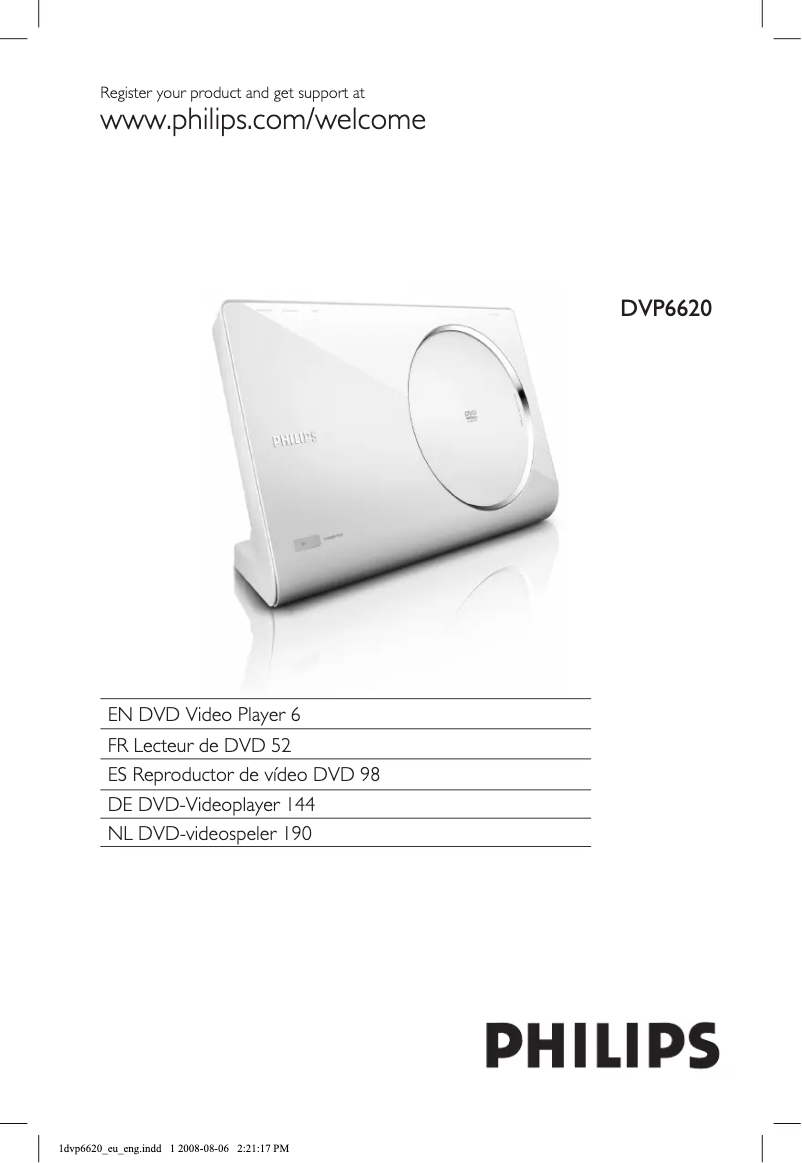 Page 1 of the manual User Manual Philips DVP6620