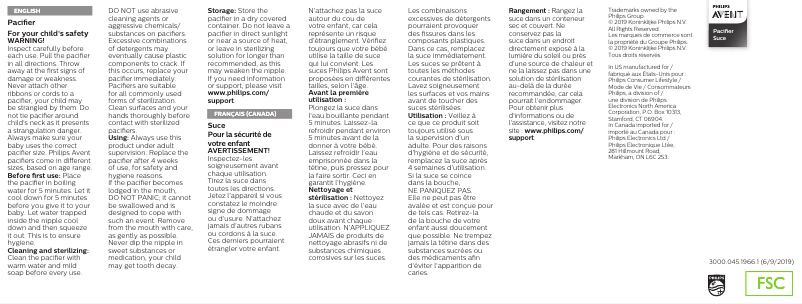 Image de la première page du manuel de l'appareil AVENT SCD113