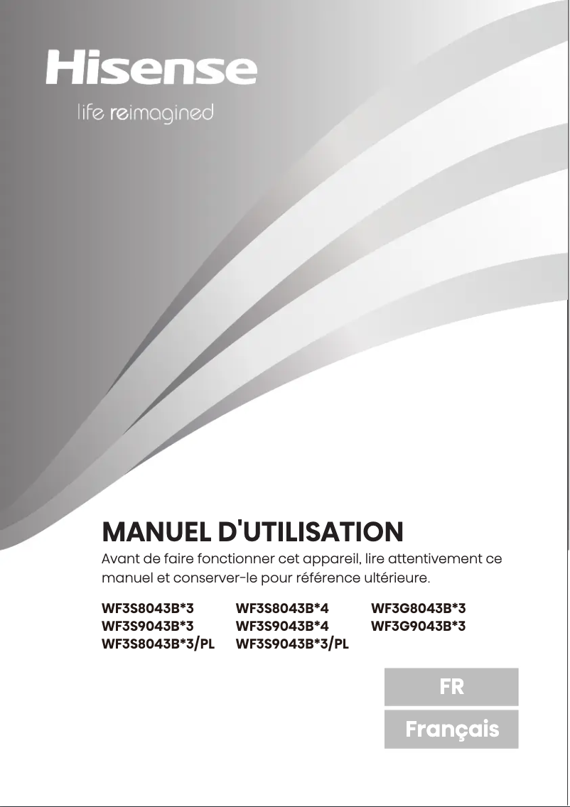 Page 1 de la notice Manuel utilisateur Hisense WF3S9043BB3