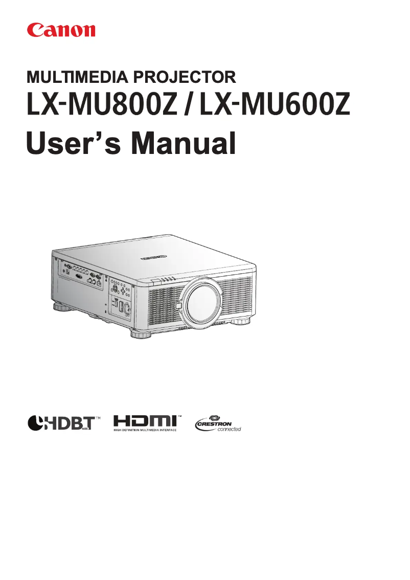 Page 1 de la notice Manuel utilisateur Canon LX-MU600Z