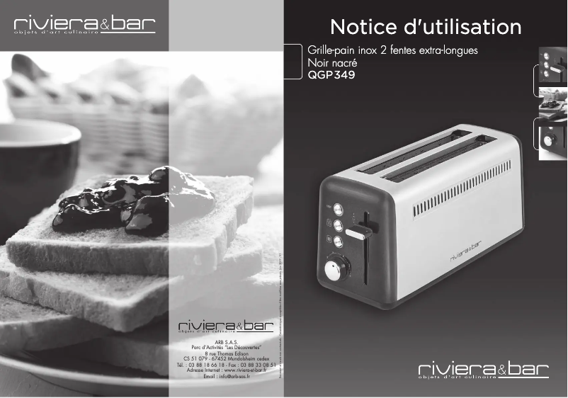 Page 1 de la notice Manuel utilisateur Riviera & Bar QGP349