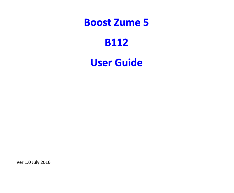 Page n°1 - Manuel utilisateur ZTE Boost Zume 5