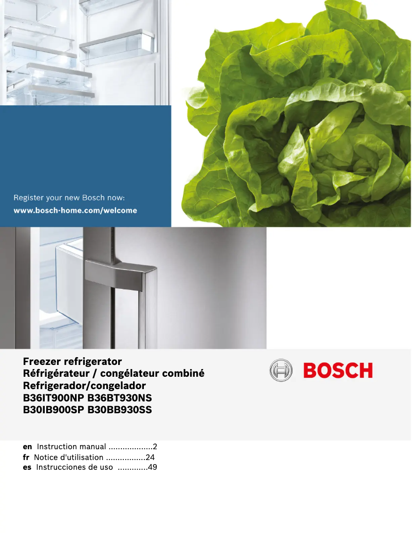 Page n°1 - Manuel utilisateur Bosch B30IB900SP