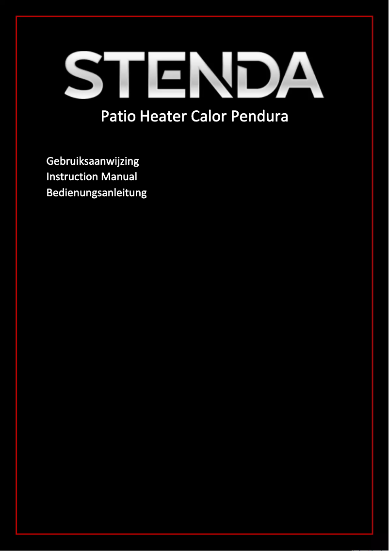 Image de la première page du manuel de l'appareil Patio Heater Calor Pendura