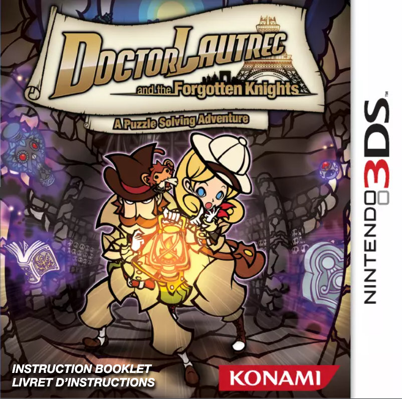 Page 1 de la notice Manuel utilisateur Konami Doctor Lautrec and the Forgotten Knights (Nintendo 3DS)