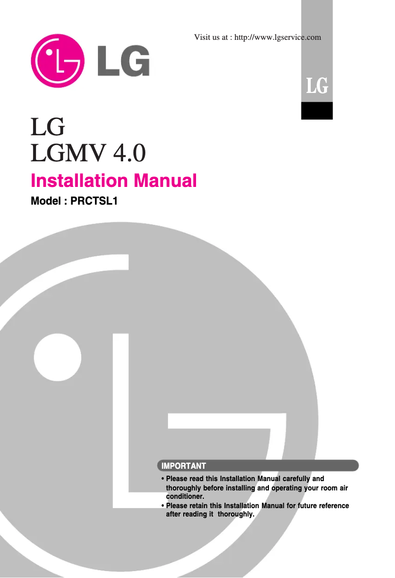 Image de la première page du manuel de l'appareil PRCTSL1