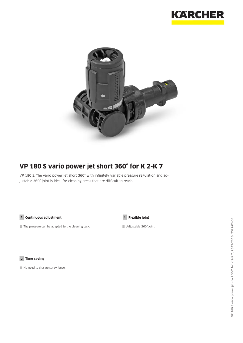 Page n°1 - Manuel utilisateur Kärcher VP 180