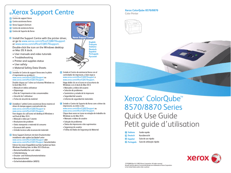 Page 1 de la notice Manuel utilisateur Xerox ColorQube 8870
