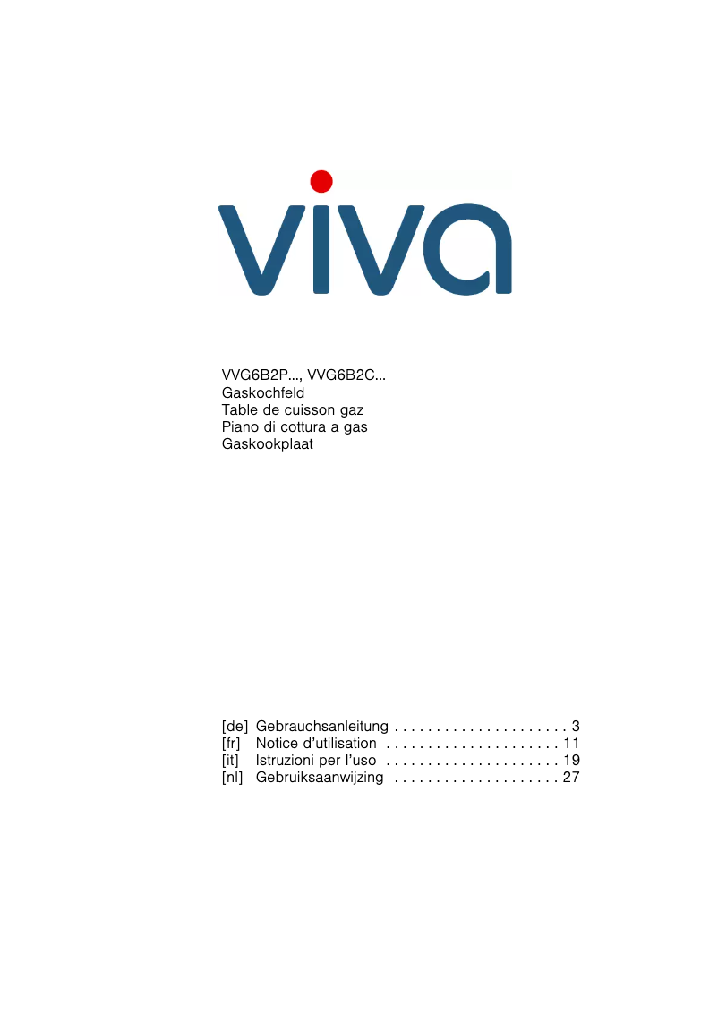 Image de la première page du manuel de l'appareil VVG6B2C50