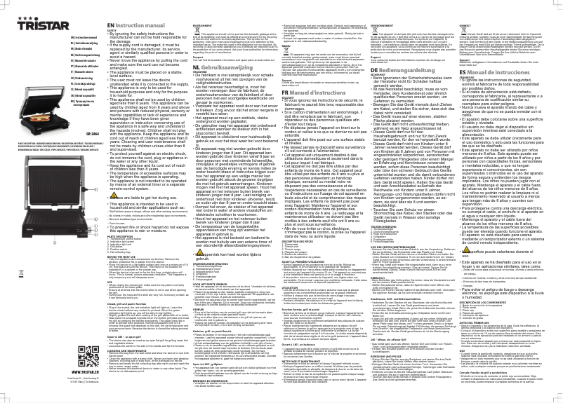 Page 1 of the manual User Manual TriStar GR-2864