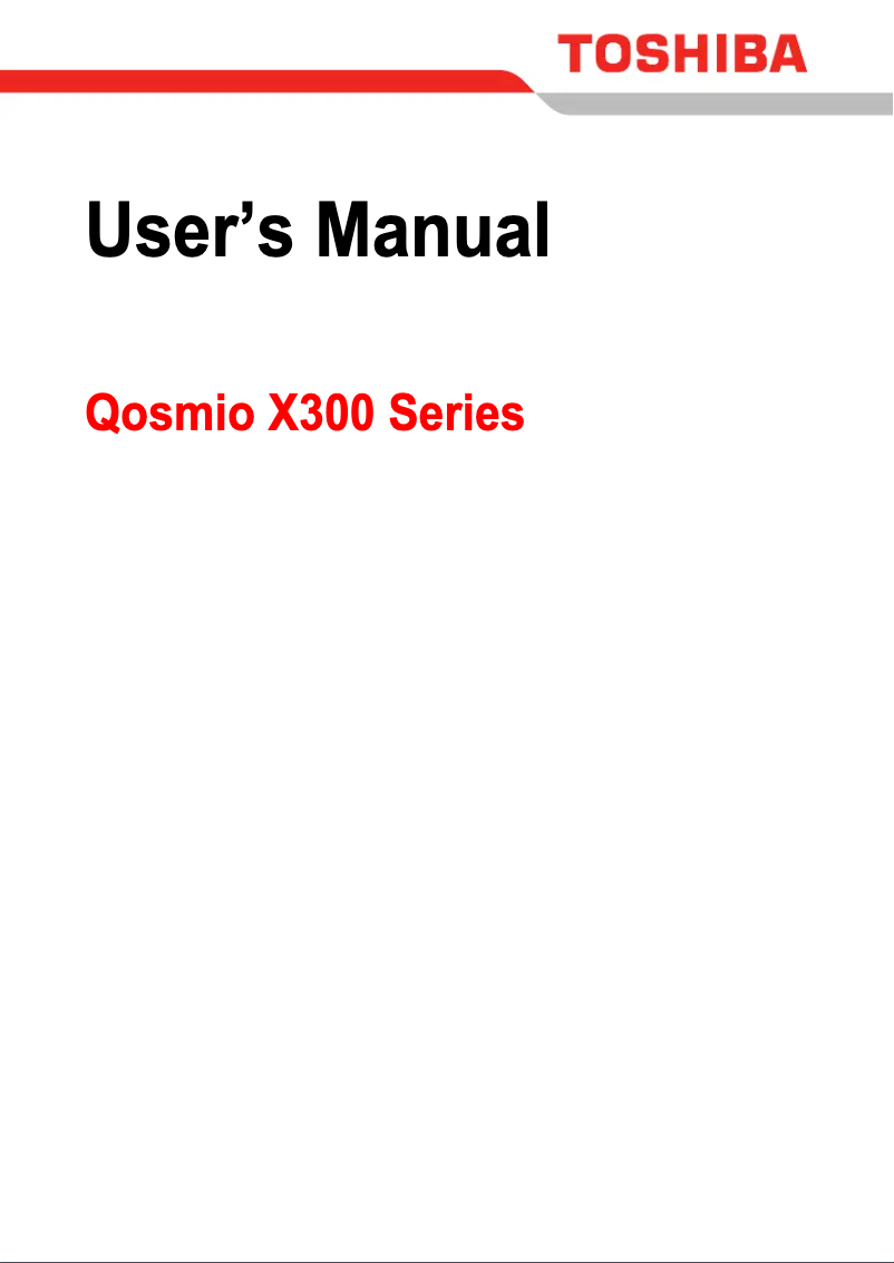 Image de la première page du manuel de l'appareil Qosmio X300 Series