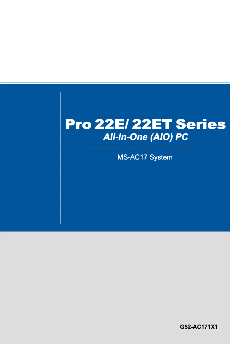 Página 1 del manual Manual de usuario MSI Pro PRO 22ET 6M-001EU