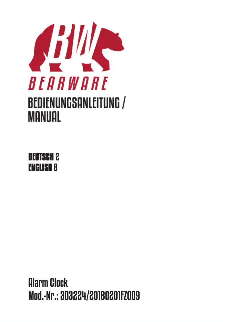 Page n°1 - Manuel utilisateur Bearware 303224