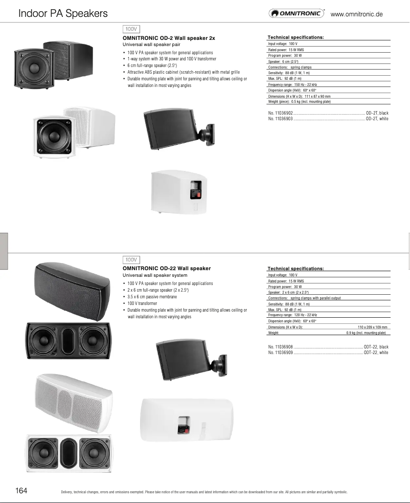 Page n°1 - Catalogue Omnitronic OD-22T