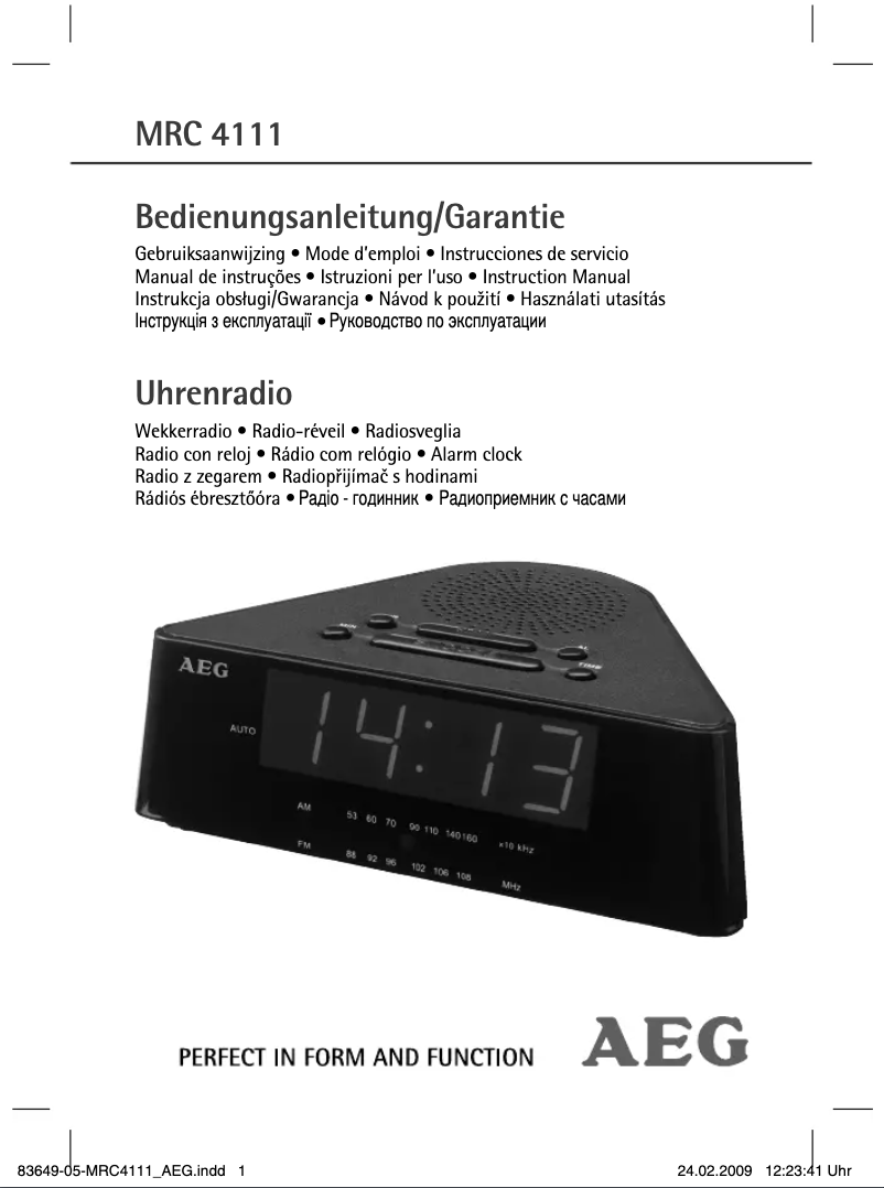 Image de la première page du manuel de l'appareil MRC 4111