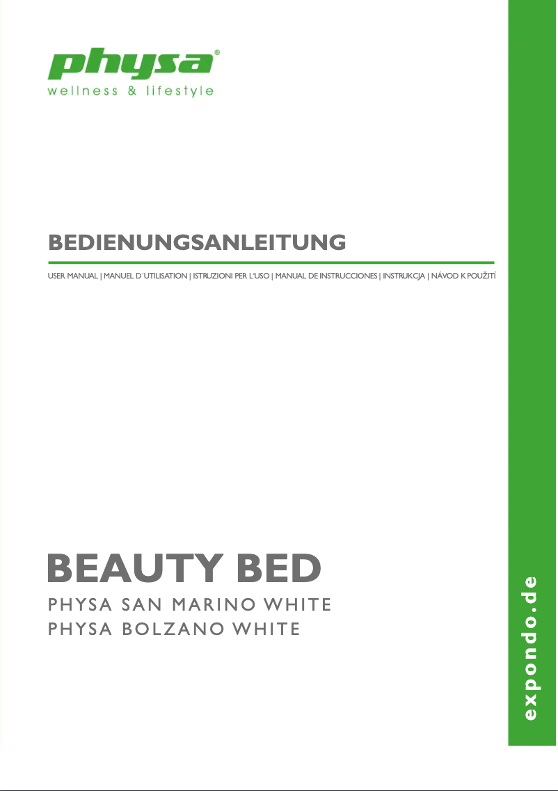 Page n°1 - Manuel utilisateur Physa Bolzano