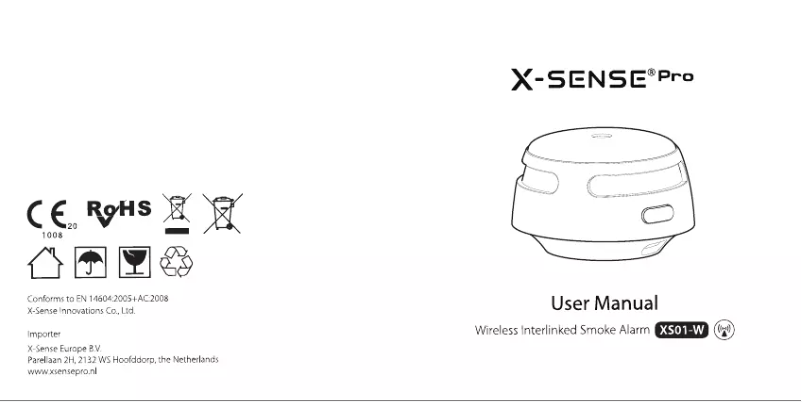 Page 1 de la notice Manuel utilisateur X-Sense XS01-W