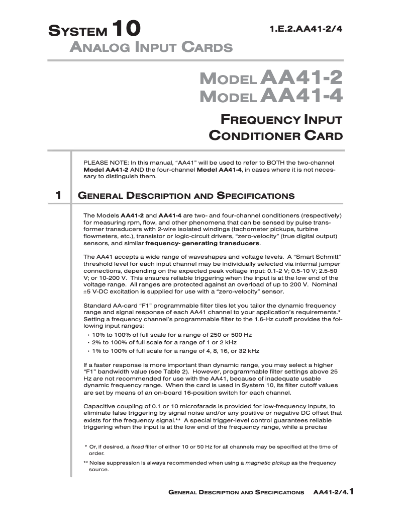 Page 1 de la notice Manuel utilisateur Daytronic AA41-2F1