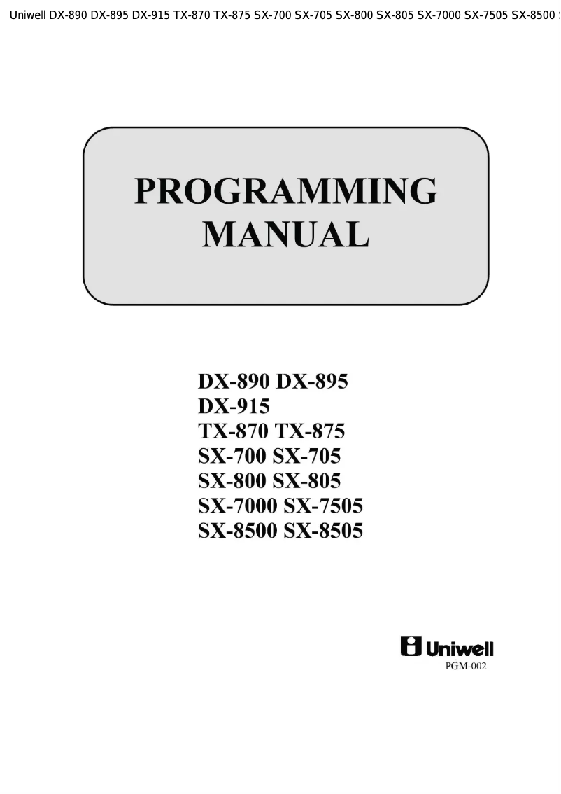 Imagen de la primera página del manual del dispositivo DX-895