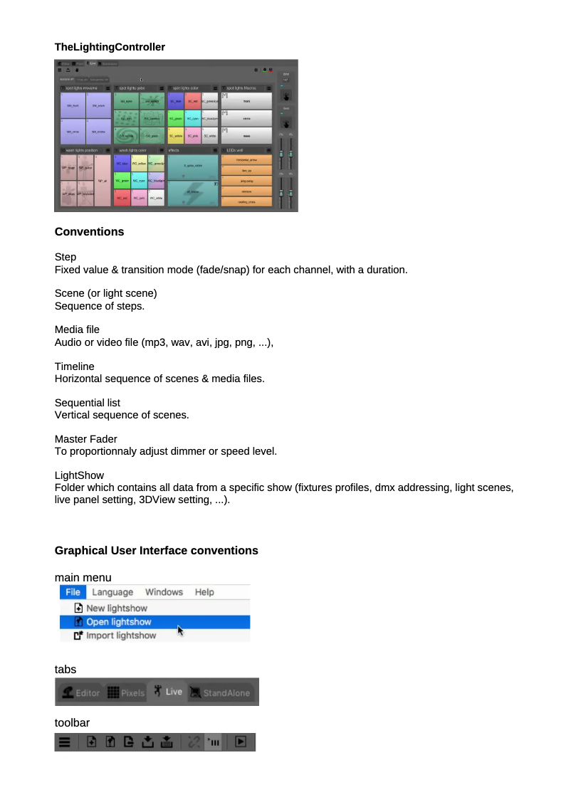 Image de la première page du manuel de l'appareil ShowXpress