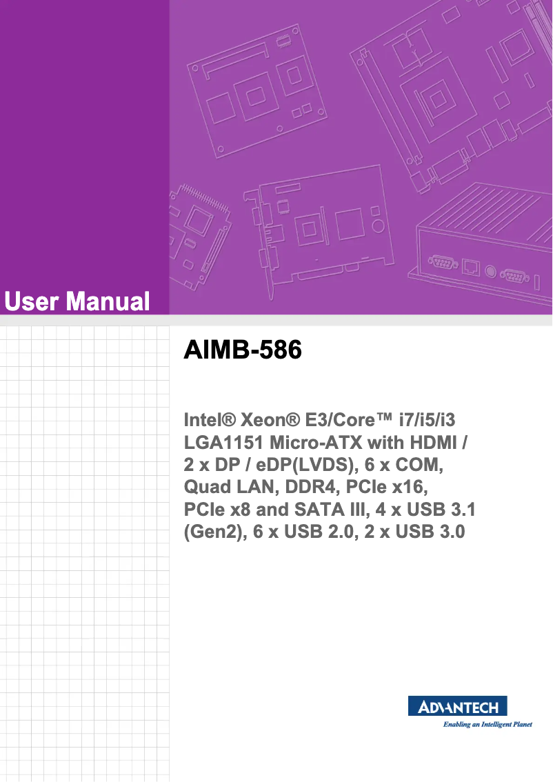 Page n°1 - Manuel utilisateur Advantech AIMB-586