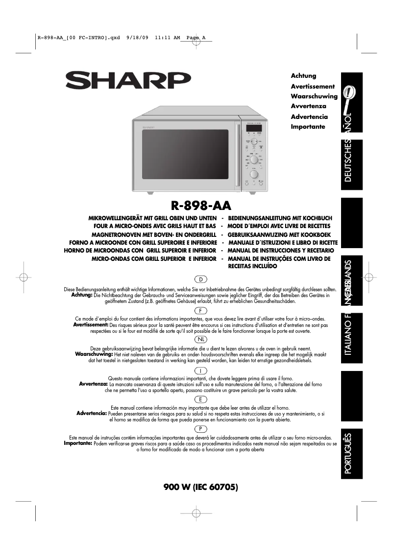Image de la première page du manuel de l'appareil R-898W-AA