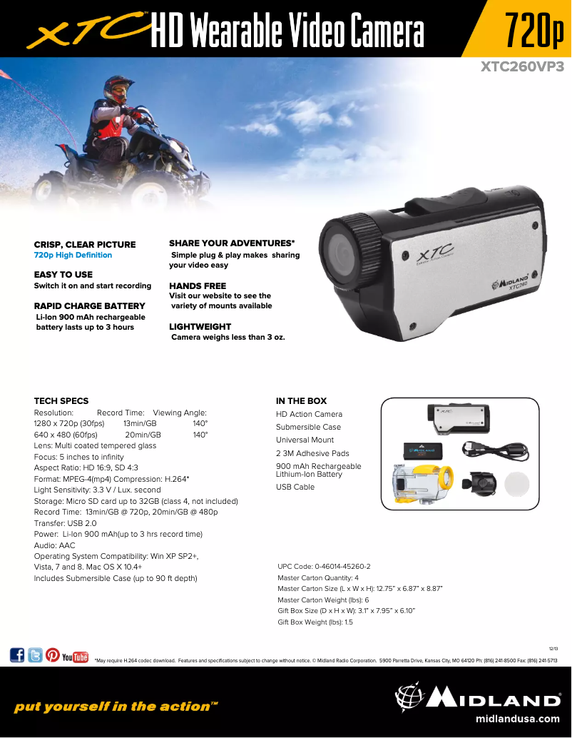 Image de la première page du manuel de l'appareil XTC260VP3