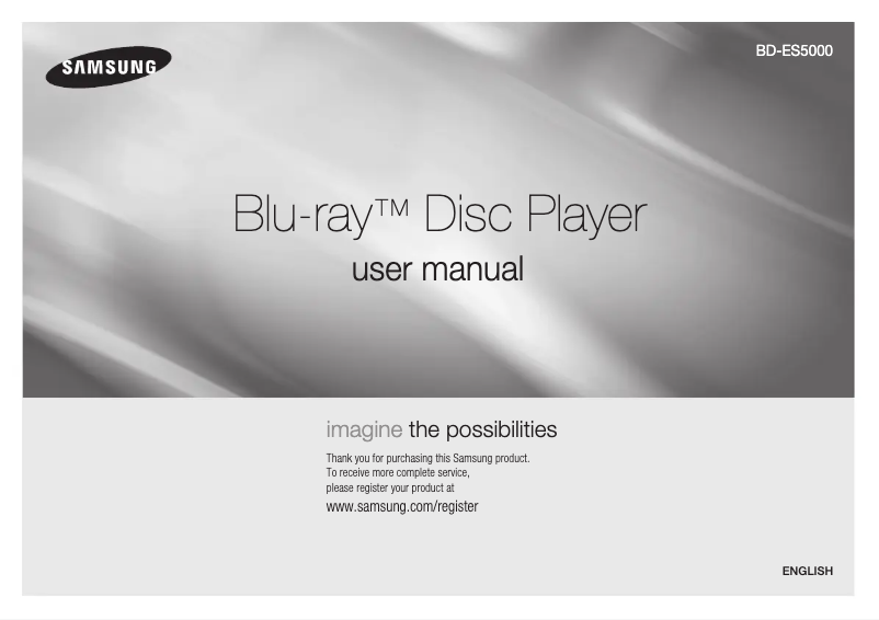 Page n°1 - Manuel utilisateur Samsung BD-ES5000