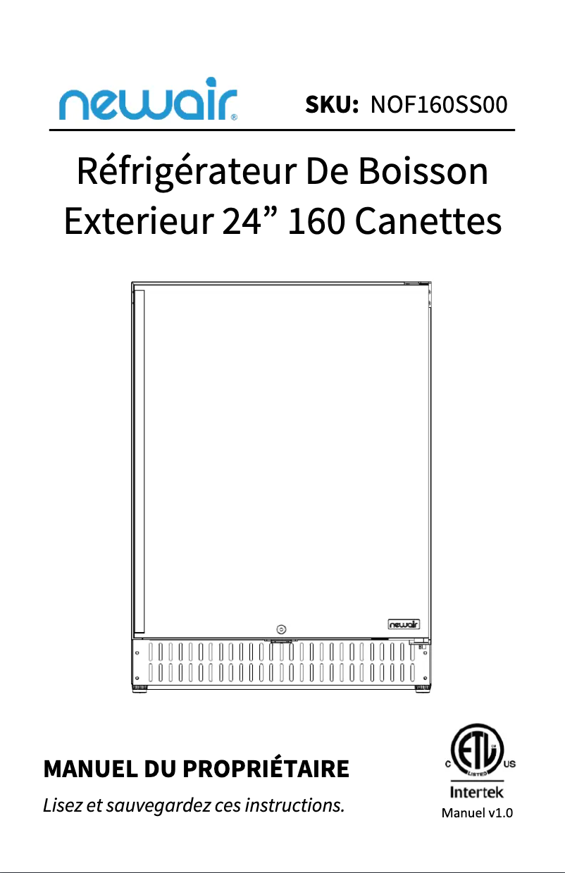 Image de la première page du manuel de l'appareil NOF160SS00
