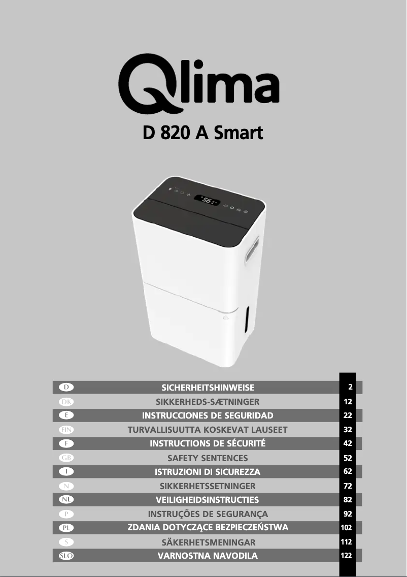 Image de la première page du manuel de l'appareil D820 A Smart