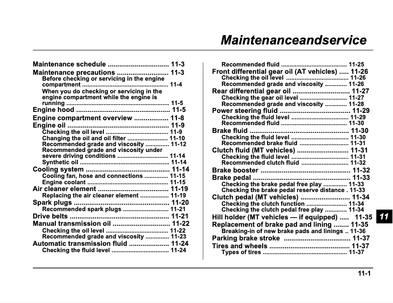 Imagen de la primera página del manual del dispositivo Forester (2003)